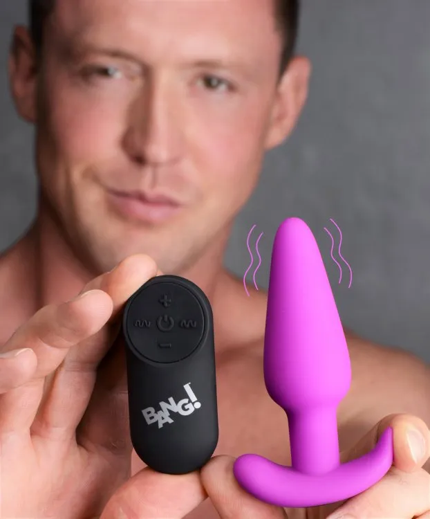 BANG Remote Control 21X Vibrating Silicone Butt Plug - Purple