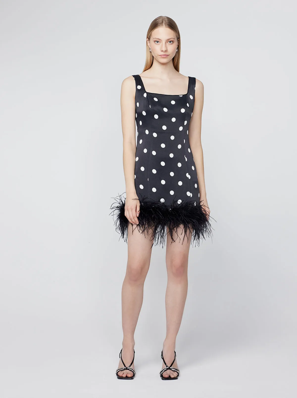 Edina Black Polka Dot Mini Dress