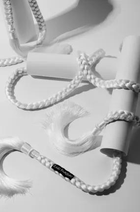 White Silk Tassel Rope Belt